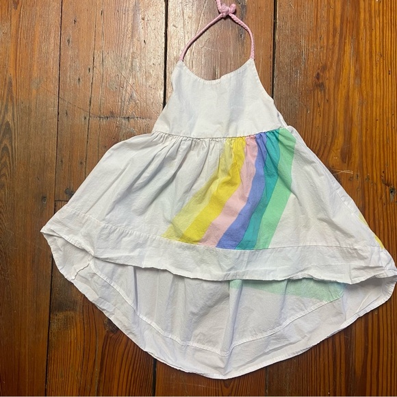 Hello Enjoy Girl’s Rainbow High Low Halter Dress Size 2T Elastic Back Vacation - Picture 4 of 7
